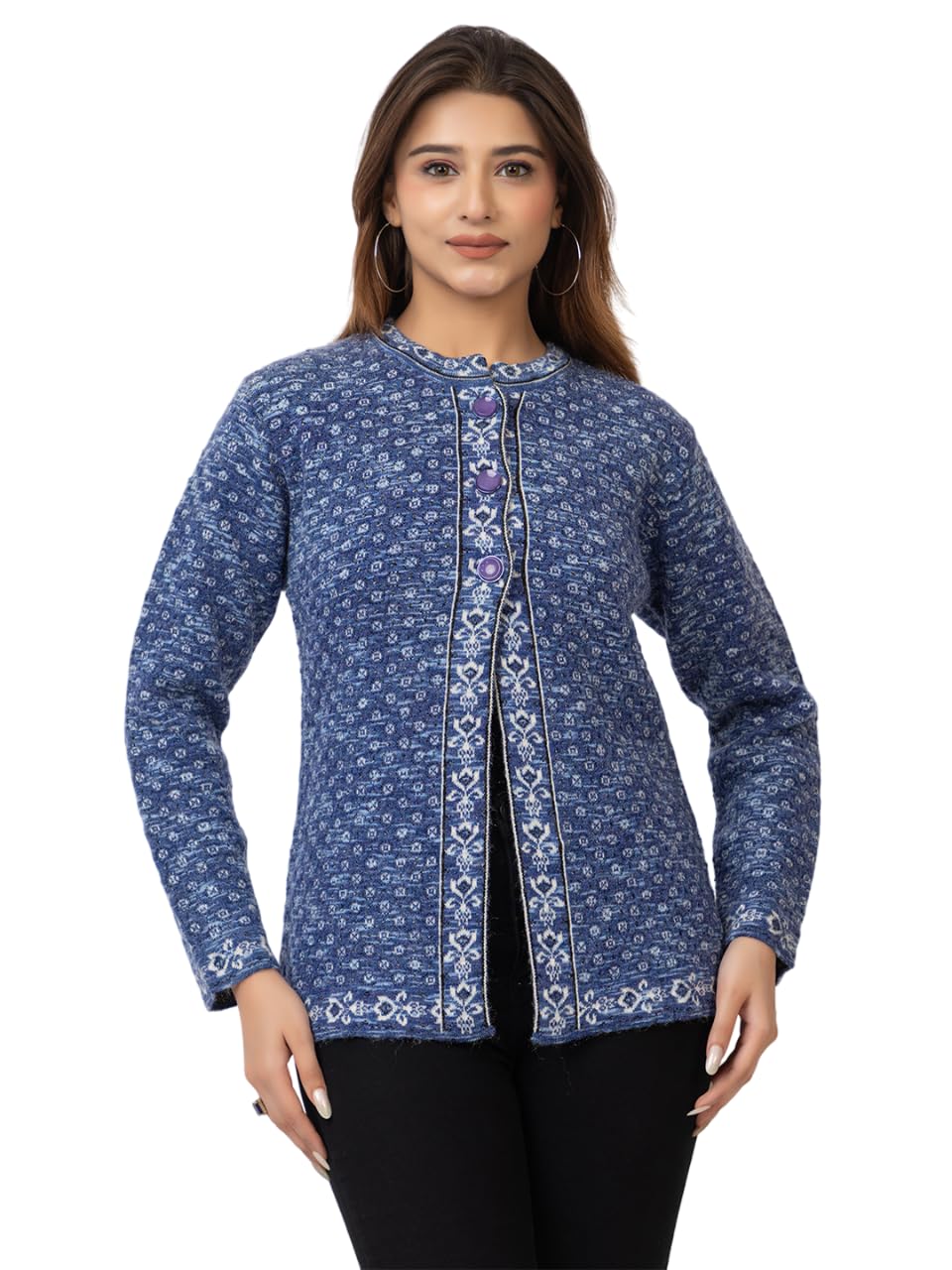 twenty me Winter Wear/Casual Wear/Outdoor Wear/Acrylic Blend/V Neck/Embroidered/Full Sleeve Women's Cardigans (2844)-picture-7