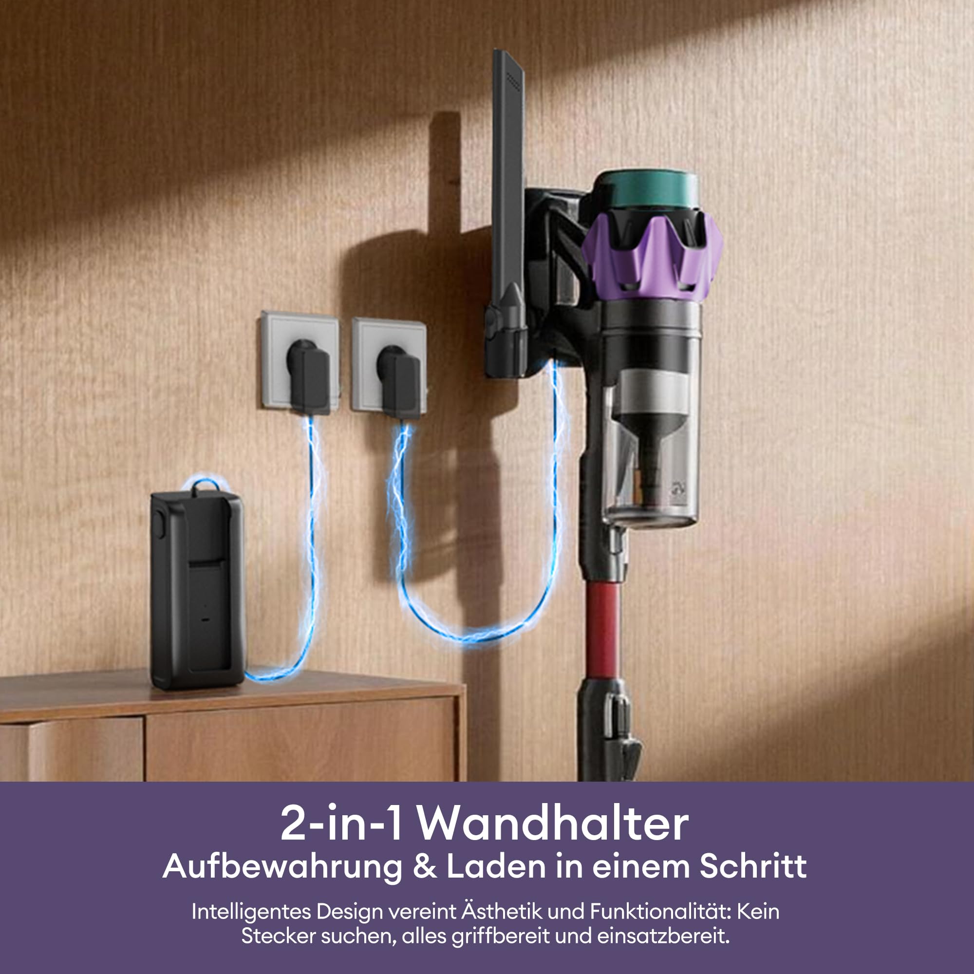 Ultenic Akku Staubsauger 55000Pa/600W/80Min, 1,6L Staubsauger Kabellos mit Multi-Zyklon-Filtration, Touchscreen, Anti-Tangle-Bürste, Wandladestation, Selbststehend，für Tierhaare/Teppiche/Hartböden,Rot