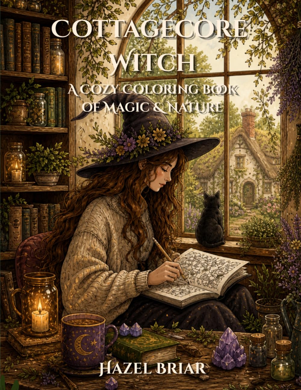 Cottagecore Witch: A Cozy Coloring Book of Magic & Nature: 30 Cozy & Relaxing Coloring Pages | Cottagecore Aesthetic, Witchy Vibes, Magical Scenes, ... Crystals, Herbs, Moon Phases & Cozy Interiors