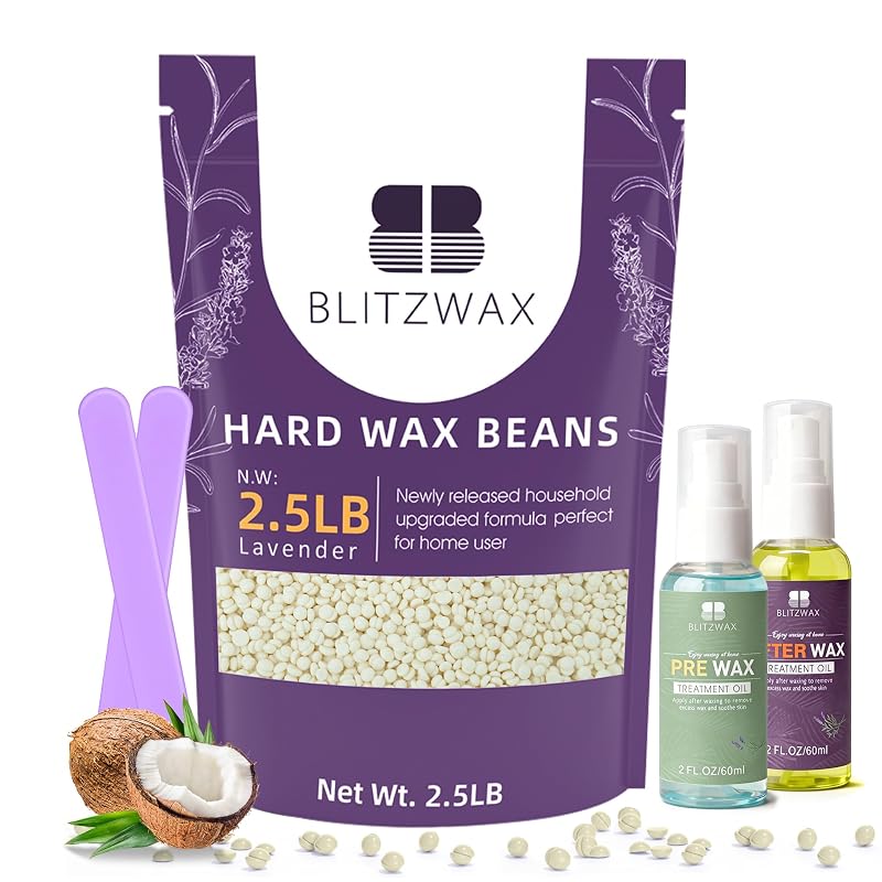 BLITZWAX Cera em Pérolas de Coco Cremoso para Depilação, Refil de Cera Quente, 1,13 kg