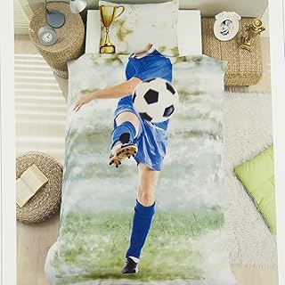 R.P. Daunex Parure de lit en pur coton avec housse de couette et housse de couette Impression numérique 1 place