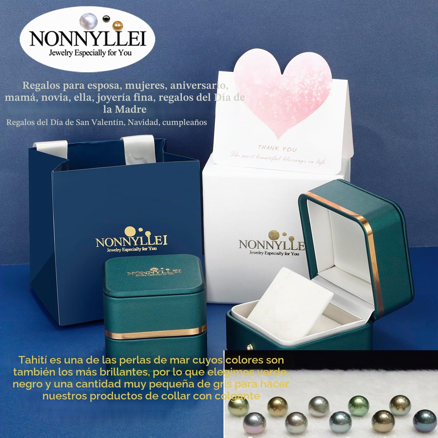 Regalos para mujer, collar de perlas negras tahitianas, joyería fina, collar de perla de plata de ley, regalo para esposa, boda, cumpleaños, aniversario, día de la madre, San Valentín