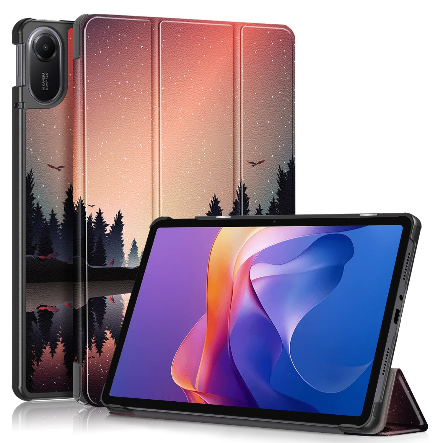 Case Compatible with Xiaomi Redmi Pad 2 Tablet 11 inch 2025 Lightweight Hard Shell with Auto Wake/Sleep Cover,Nightfall