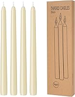 LYOBATHLLC 4 Pack 10 Inch Ivory Taper Candles - Dripless Smokeless Unscented 8 Hour Burn for Weddings Dinner Parties Home Decor