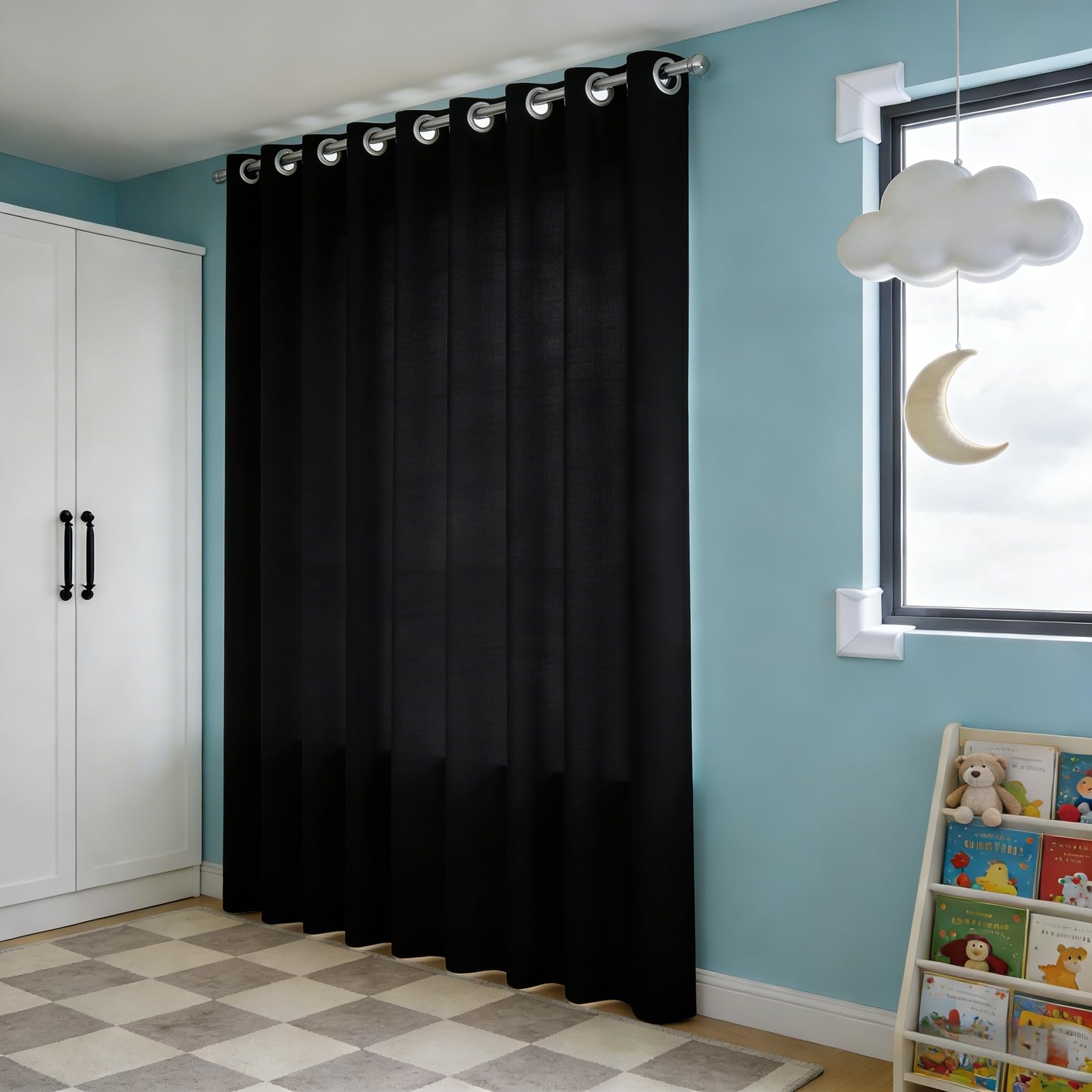 Rideaux thermiques pour chambre moderne rideau opaque isolant phonique noir