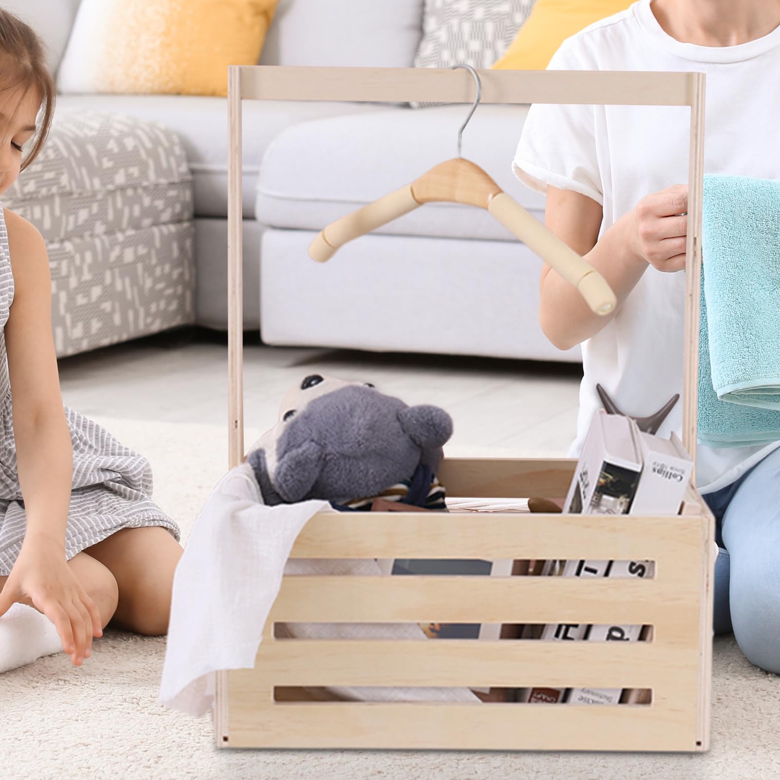 clóset de madera para baby shower, cesta para regalos de baby shower, clóset de ducha multifuncional de madera para función y valor, cesta de regalo para padres nuevos
