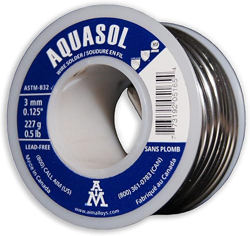 Miniatura 5 de AIM Soldadura de fontanería sin plomo, con plata, 0.125 pulgadas de diámetro, carrete de 1/4 libra