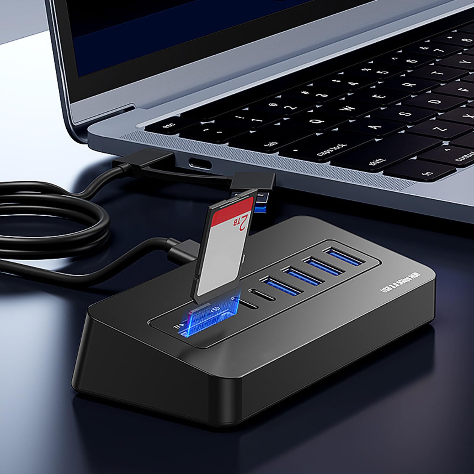Hub multipuerto de escritorio para portátil de 5 Gbps con USB-a, con cable