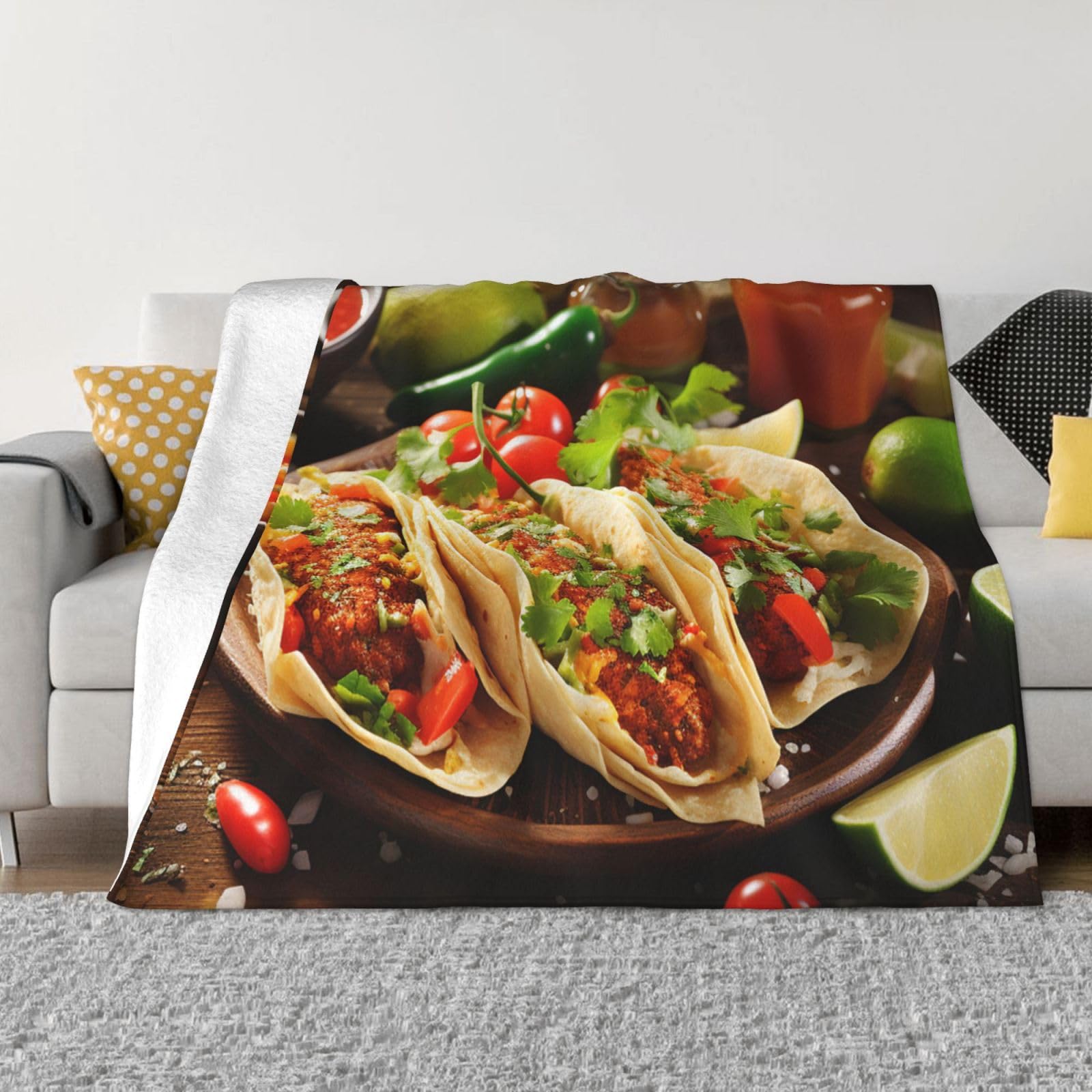 Couverture mexicaine en micro-polaire plaid doux toutes saisons pour lit et canapé