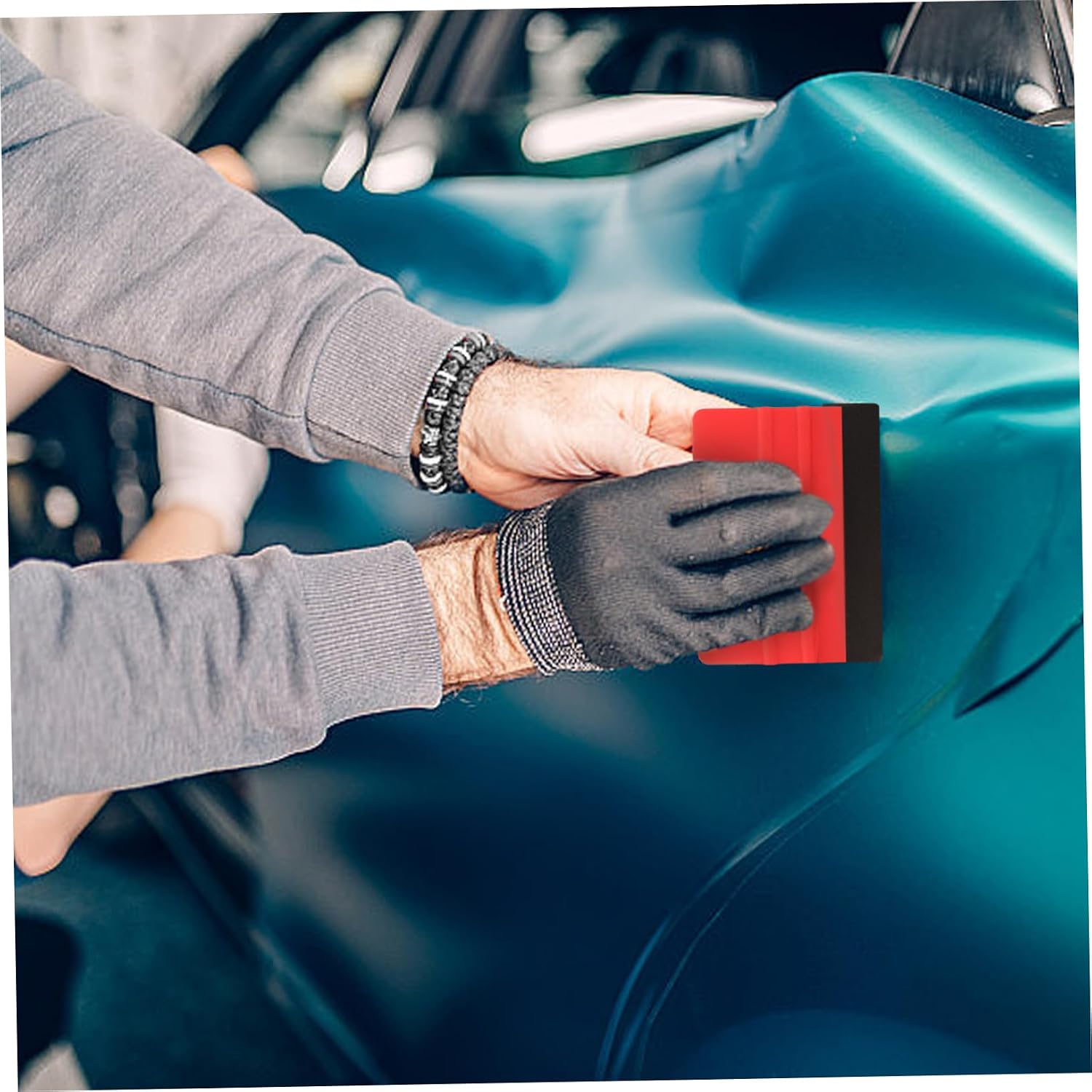 Car Window Film Tinting Tools Vinyl Wrap Kit Felt Edges Seal Scraper Set for Car Wrapping Window Tinting Plastic Scraper