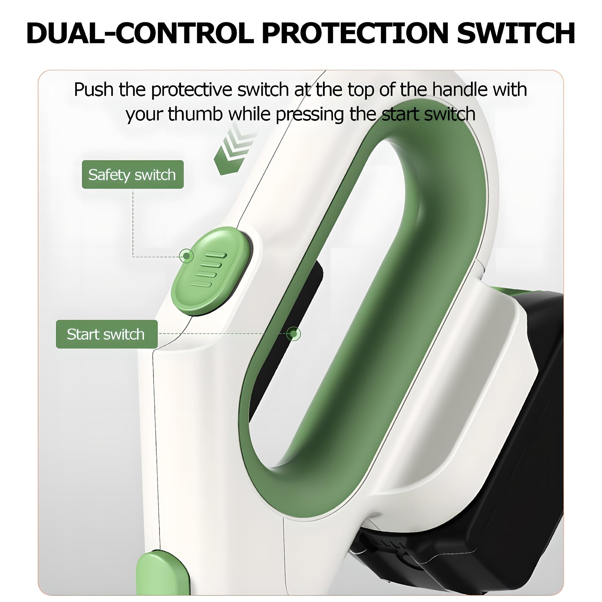 Cortabordes Inalámbrico, Cortabordes Eléctrico para Jardín con Mango Ajustable, Cabezal Reversible de 90°, Protector contra Salpicaduras Más Ancho para Cortar Césped, Ramitas, Brotes, Apto para