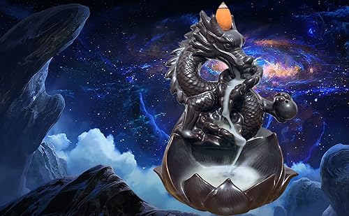 Miniatura 3 de Quemador de incienso con reflujo de dragón, soporte de incienso en cascada, adorno de aromaterapia, hecho a mano, cerámica, regalo para decoración