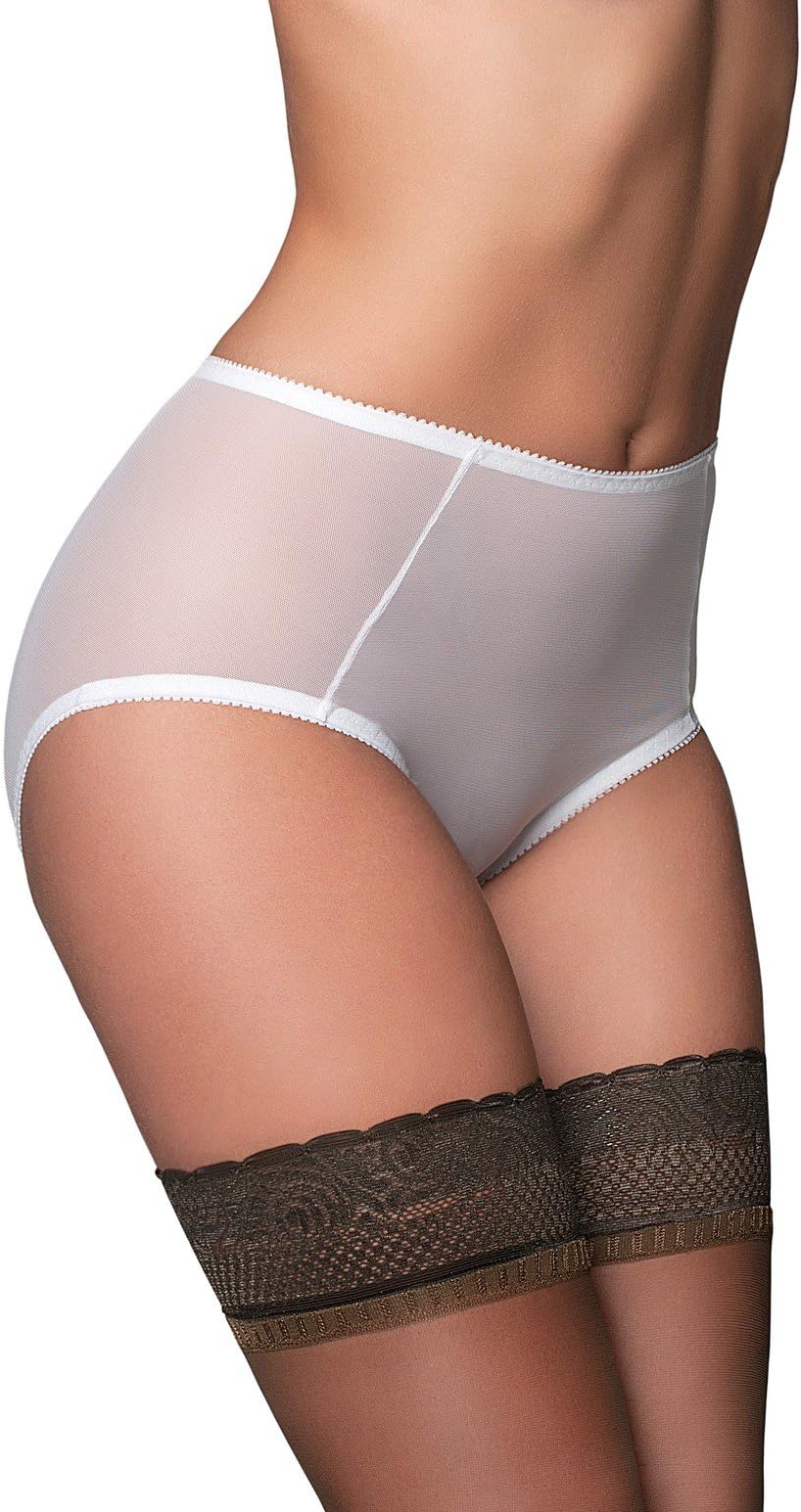 NDBSK Women's Betty Sheer Black Solid Colour Knickers Panty Full Brief