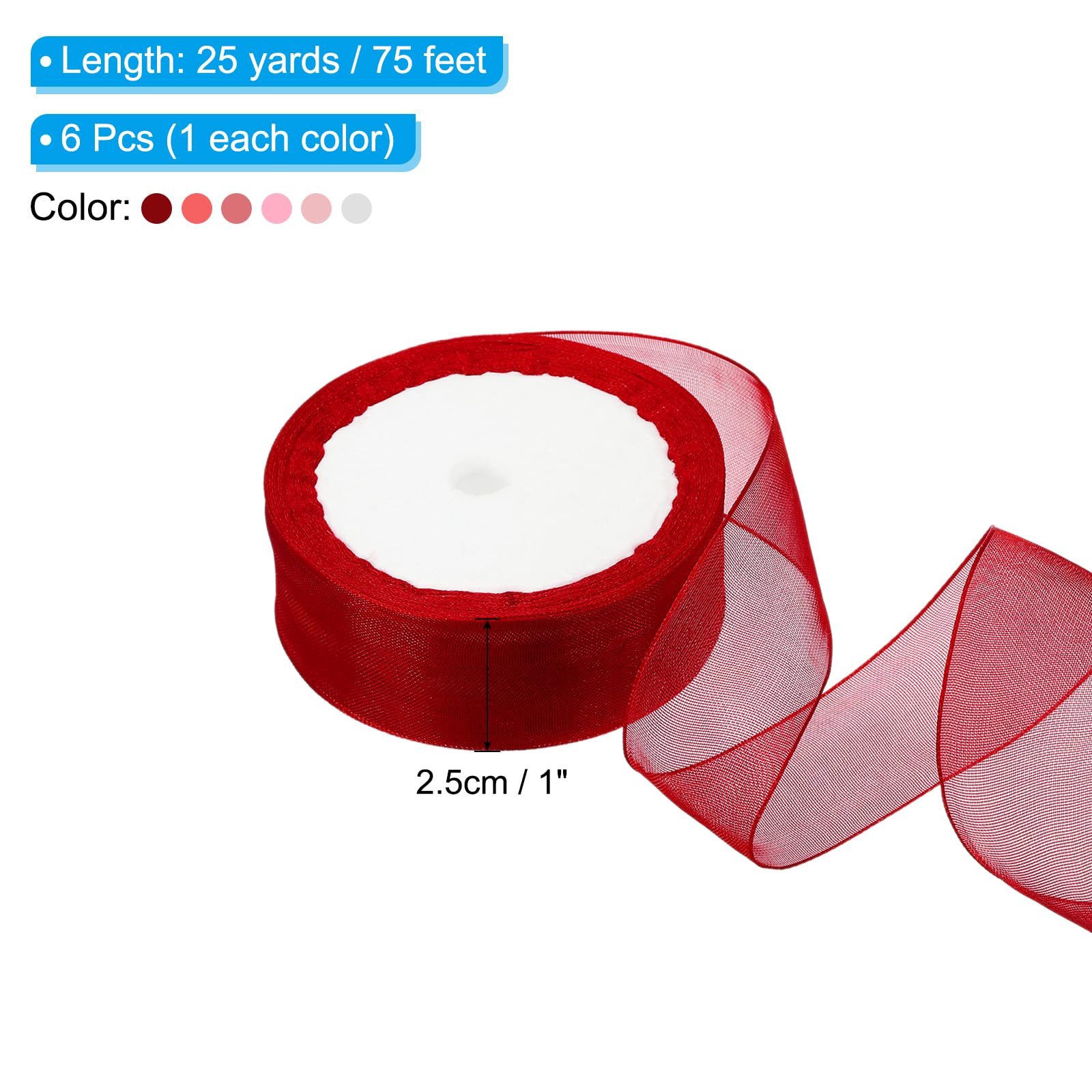 PATIKIL 25 Yd Sheer Organza Ribbon - Image 2