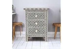 Bone Inlay Bedside Table: Luxe Beauty Essential