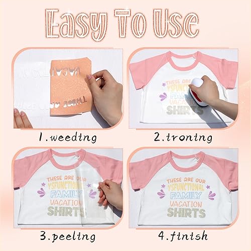 Miniatura 4 de Tintnut Vinilo de transferencia de calor  4 hojas de 12 x 10 pulgadas que cambia de color UV para planchar en vinilo sólido sensible a la luz solar