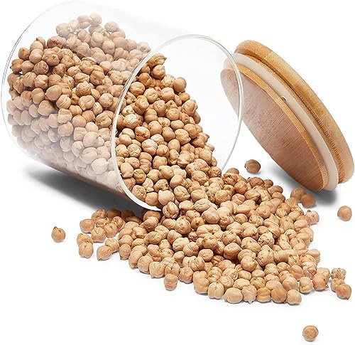 Miniatura 5 de Juvale Paquete de 5 recipientes de vidrio con tapas de bambú, 3 tamaños para almacenamiento en despensa