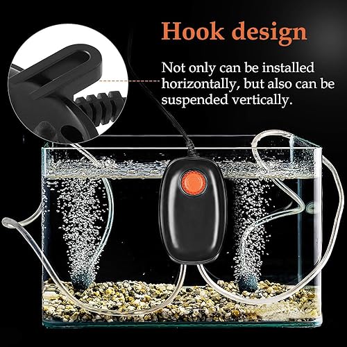 Miniatura 5 de FEDOUR 4W5W8W Aquarium Corded Electric Air Pump, 96GPH160GPH256GPH Dual Outlets 4 Outlets Oxygen Pump, Ultra Quiet Aquarium Bubbler for up to 300