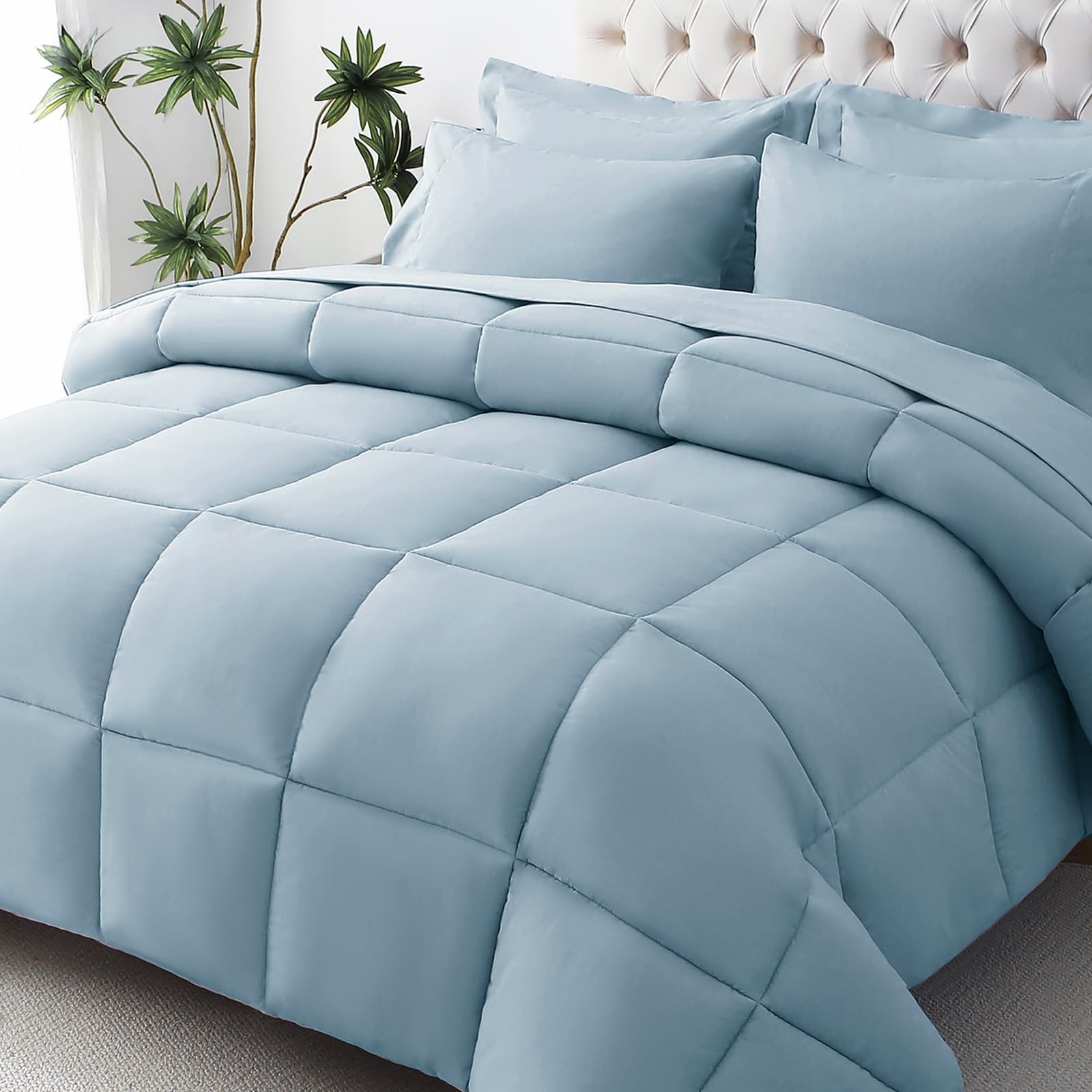 JOLLYVOGUE Black Queen Bedding Set - 7 Piece -21