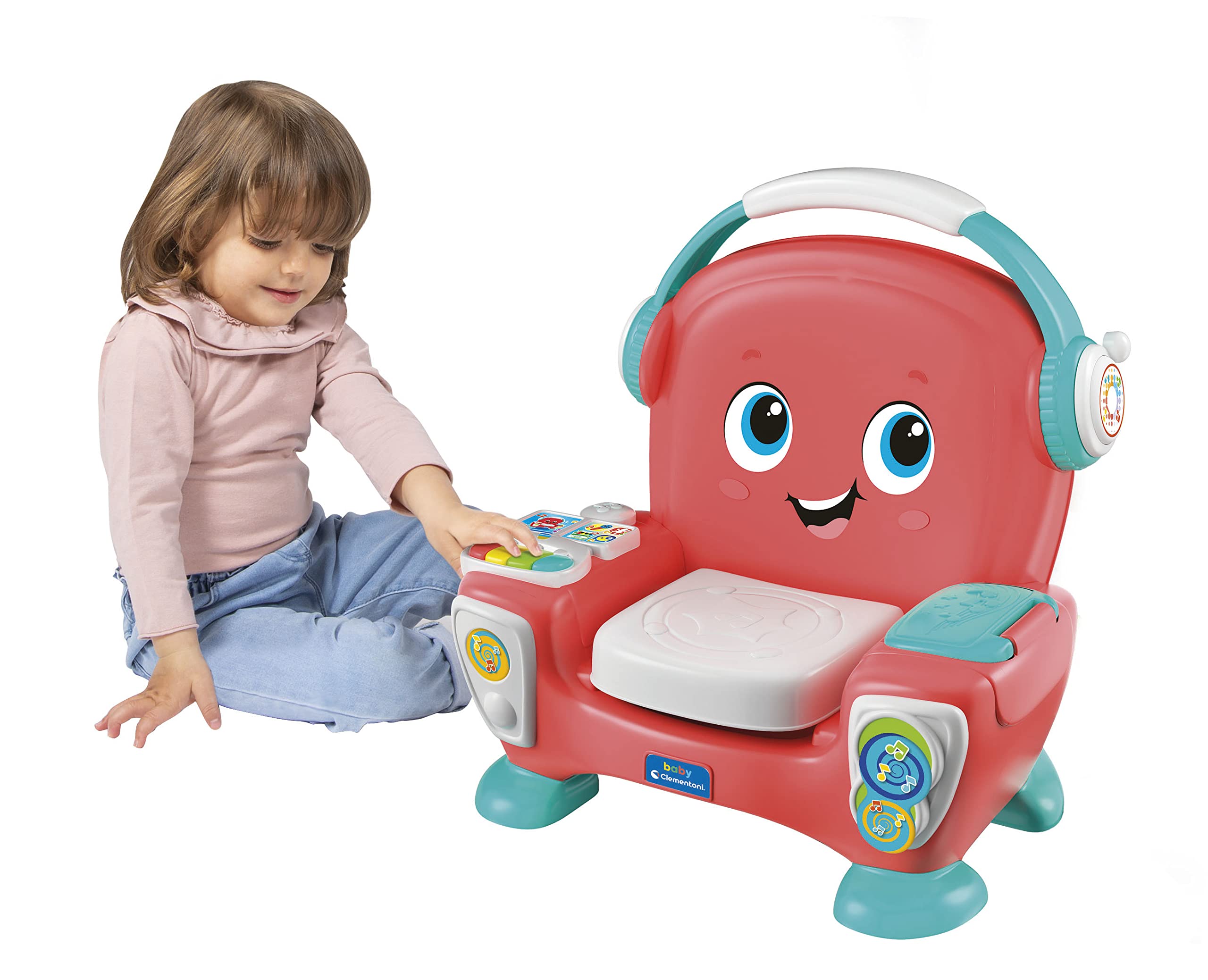 Baby Clementoni - Poltroncina Canta Suona e Balla, Poltrona Interattiva Parlante Bambini 12-36 Mesi, Gioco Educativo con Luci e Canzoni, Stimola Sviluppo Cognitivo e Motorio, Lingua Italiana, 17754