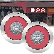 Round LED Trailer Tail Lights Red&White