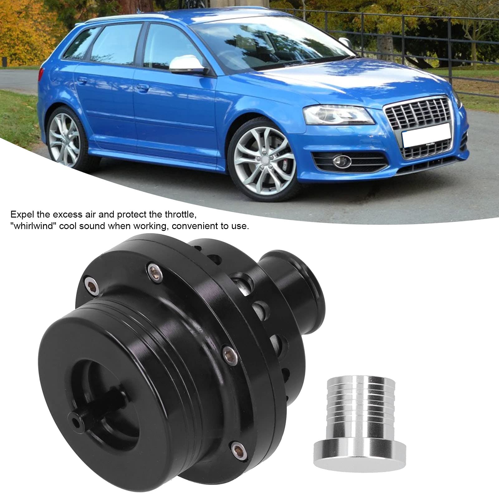 25 Mm Universal Atmospheric Blow Off Bov Dump Fit, valvola di scarico Bov Adapter Motori in alluminio Alluminio universale (per Ford Focus Rs Mk1/Escort Cosworth/Sierra Cosworth(nero)