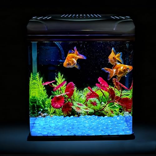 Miniatura 2 de Oubest Piedras que brillan en la oscuridad que brillan en la oscuridad, piedras decorativas azules a granel para jardín, pecera, acuario, pasarela,