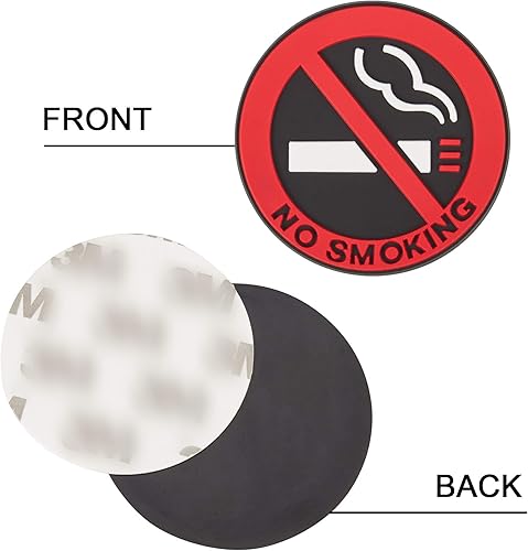 Miniatura 3 de TOMALL 4 calcomanías de silicona para no fumar para automóvil, autoadhesivas, para ventana de automóvil, calcomanías de precaución para taxis,