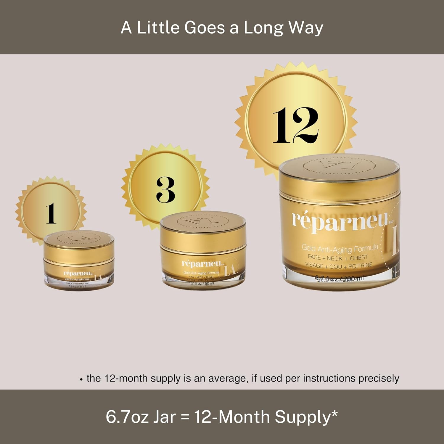 InfiniteAloe réparneu Gold Anti-Aging Formula, Neck Firming, Face Tightening, Anti Wrinkle Face Cream - Organic Aloe Powered with Collagen, Peptides & Retinyl - 0.5oz Jar - Image 8