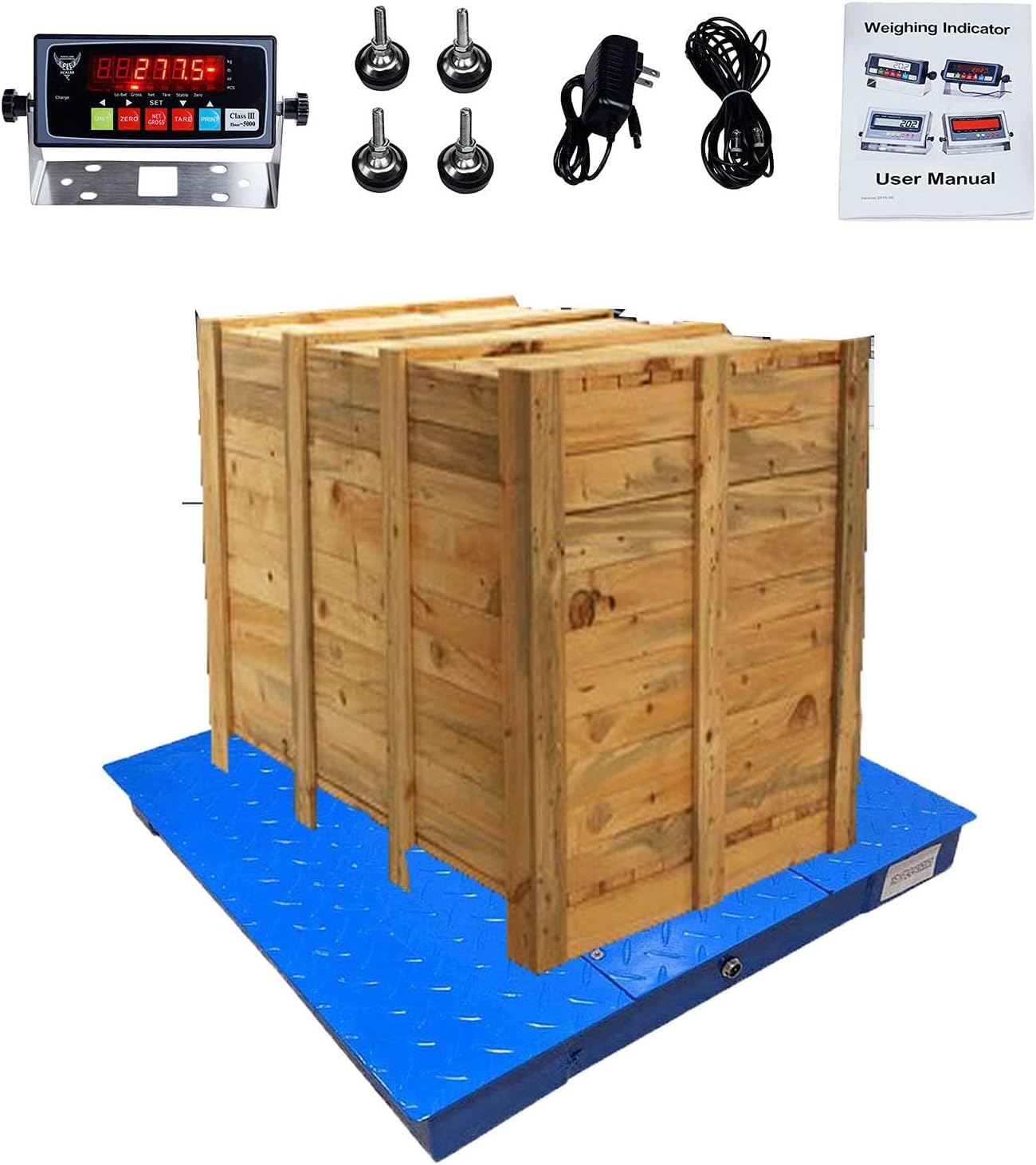 Industrial Floor Scale, 48" x 48", 5000LB/0.5LB, PEC Focus on Industry for 60 Years