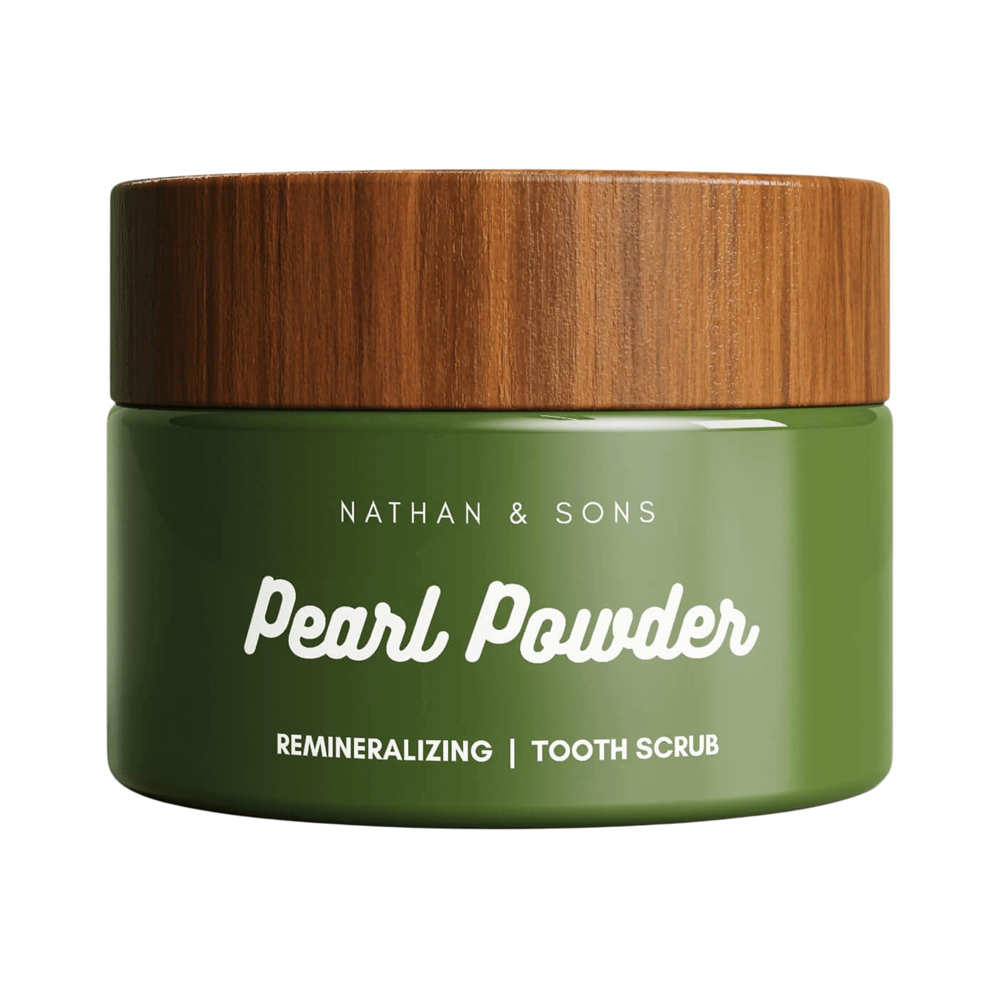 Photo 1 of Nathan & Sons Pearl Remineralizing Tooth Powder Scrub, Fluoride Free Mineral Oral Care Powder with Nano Hydroxyapatite, Bentonite Clay & Micro Pearl, Fresh Mint Toothpaste Alternative, 1.1 oz Jar