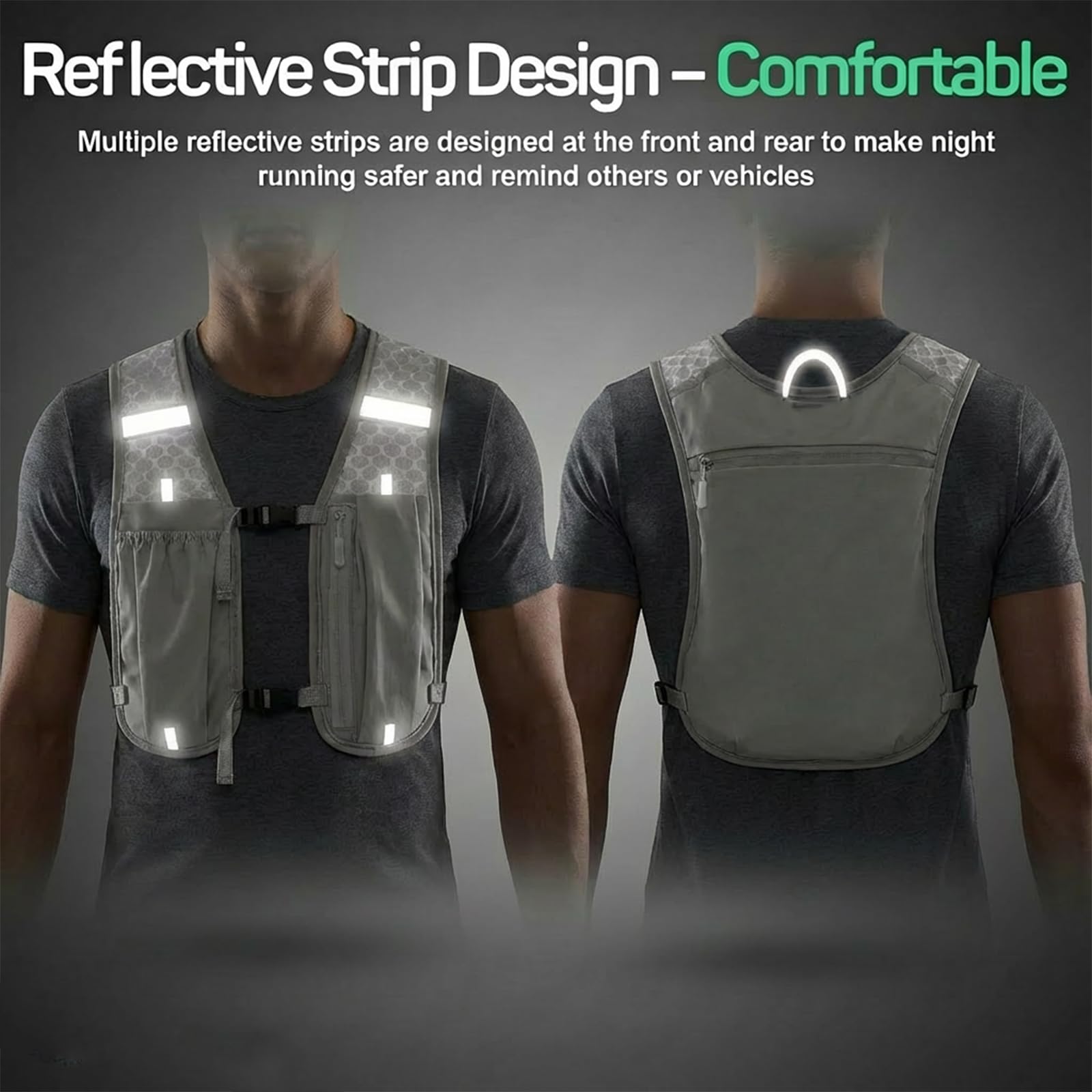 Chaleco de Hidratación para Running Mochila Trail Ultraligera con Bolsillo para Móvil y Correas Reflectantes