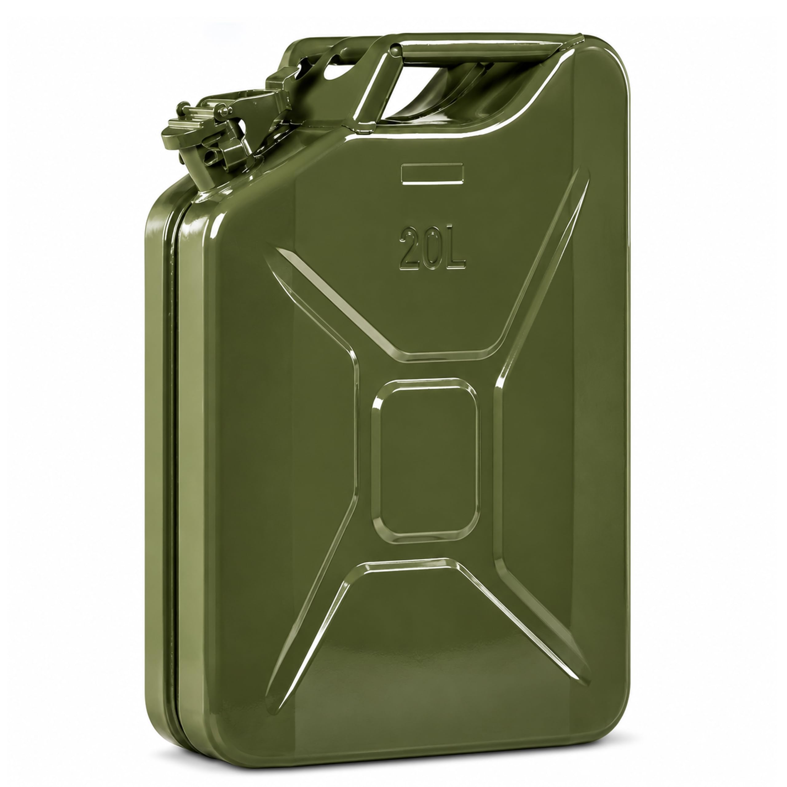 EYUVAA LABEL 20L Metal Jerry Can, Heavy Duty Steel Fuel Storage Container for Petrol, Diesel, Kerosene & Motor Oil, Leakproof Locking Cap, Military Style Rust Resistant Portable Fuel Can, Olive Green-image-20
