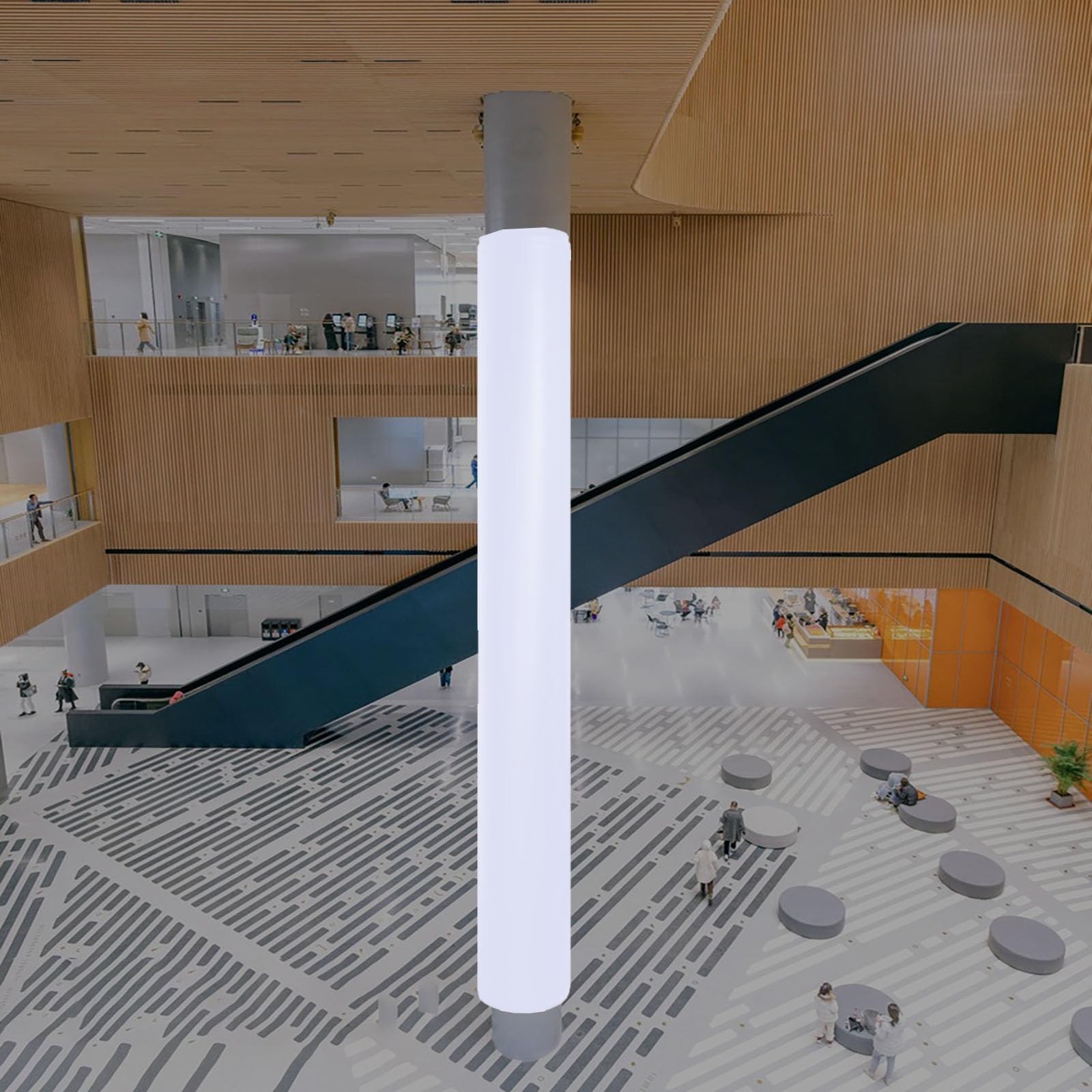 HDYZJQ Basement Support Pole Wrap Column Cover, White Round Pole Padding Safety Crash Pad with Self-Adhesive, for Basketball Hoop Gym Garage Shade Sail(H 5ft,Dia 3 1/2 Inch)