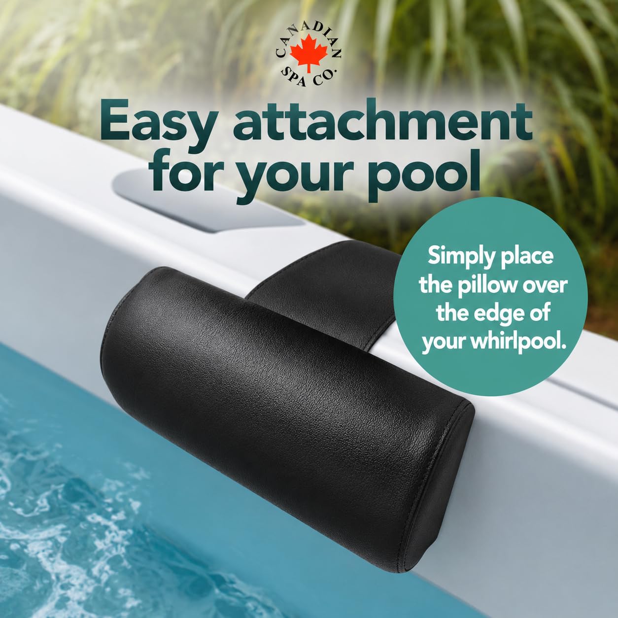 CANADIAN SPA CO. Reposacabezas para Hot Tub, Redondo, Negro, cojín Cervical, Piscina, Impermeable, Accesorios para Hot Tub