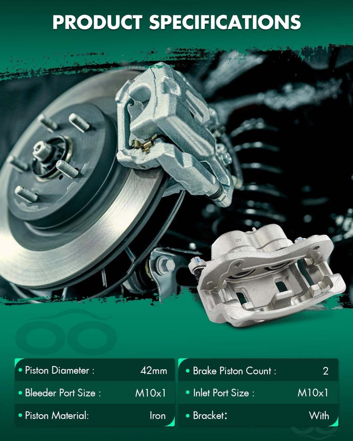 SCITOO Front Right Brake Caliper With Bracket 19B2711 Compatible For Hyundai For Santa Fe 2001-2006,For Hyundai For XG300 2001,For Hyundai For XG350 2002-2003