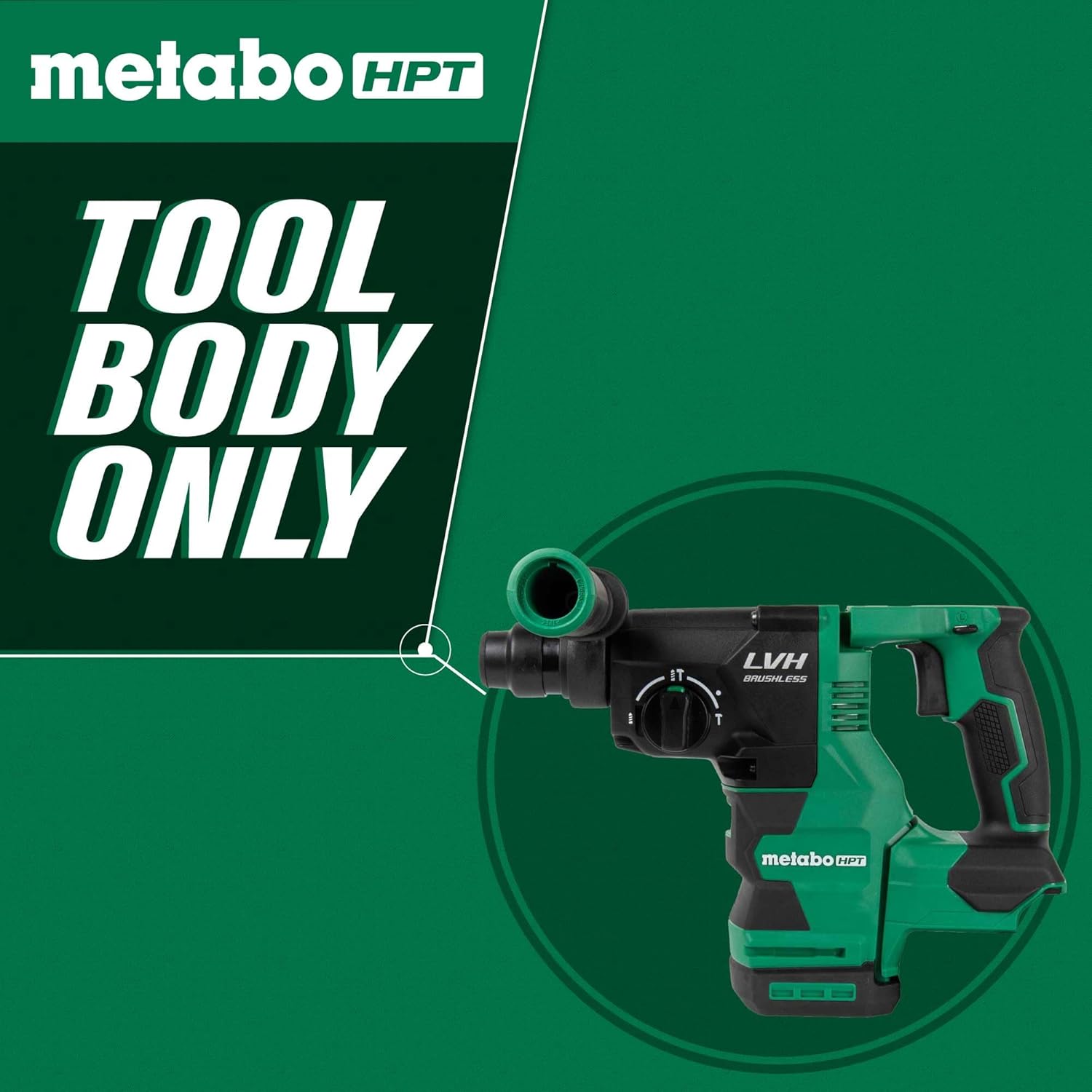 Metabo HPT 18V MultiVolt™ Rotary Hammer | Tool Only - No Battery | 1-1/32-Inch Capacity | SDS Plus | Low Vibration Handle | Reactive Force Control | DH1826DAQ4