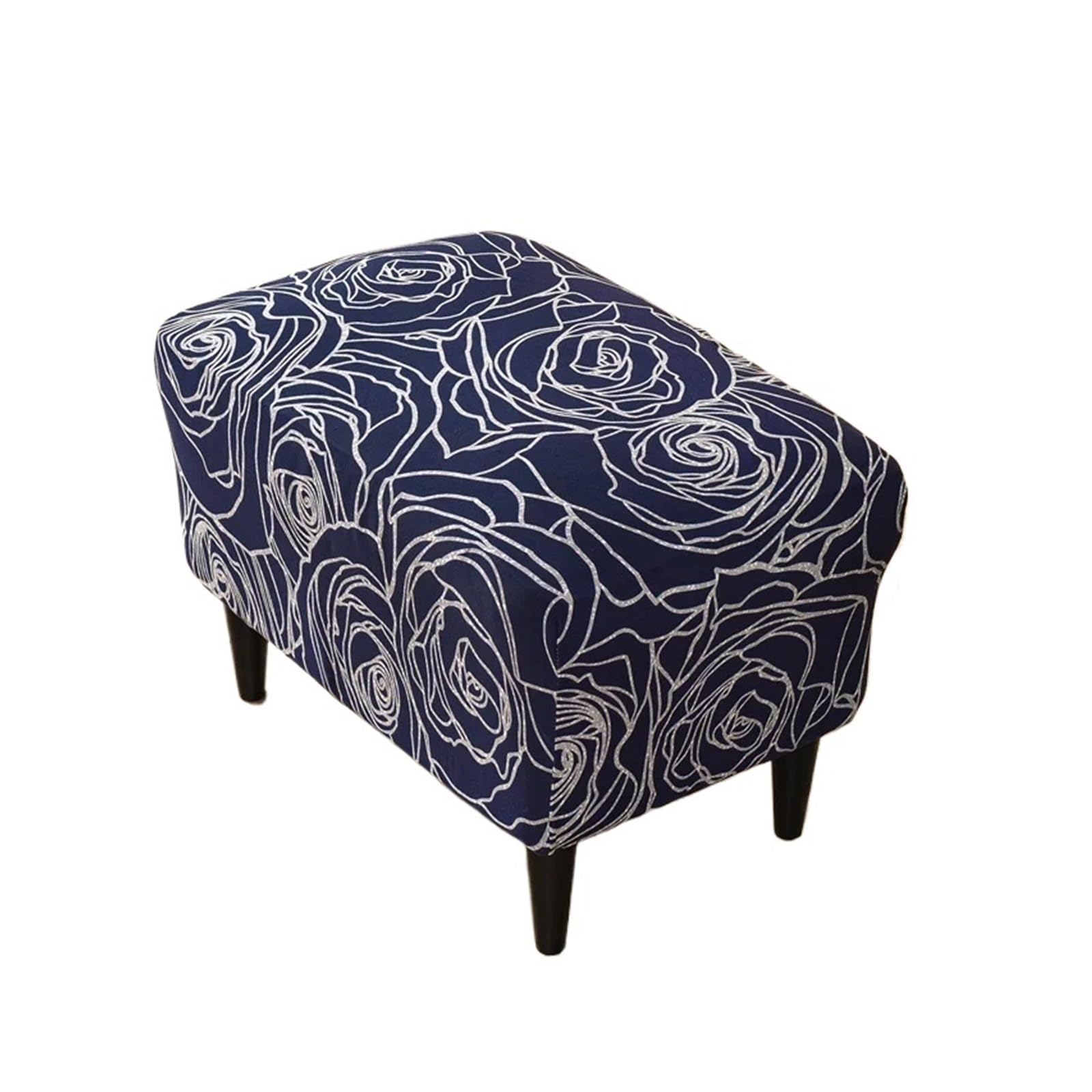 GCYEIDMA Wing Chair Slipcover Floral Wing Chair Slipcover Stretch Armchair Cover Relax Sofa Covers with Seat Cushion Footstool(B2 Footstool Cover)