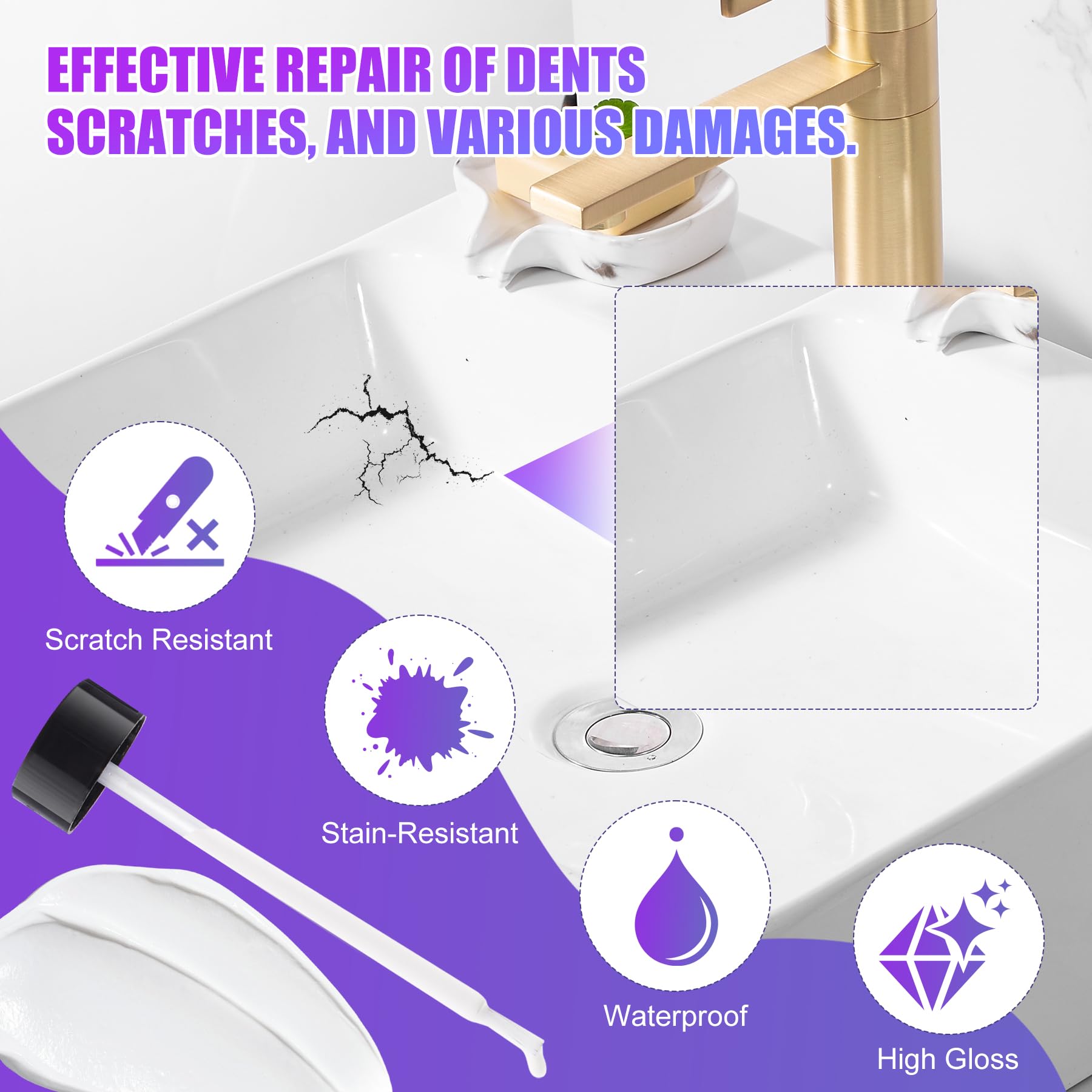 Pintura de Retoque Blanco 200ml - Multisuperficie para Baño, Pared, Techo, Madera, Armarios y Portes, con Fórmula Fácil de Limpiar, Ideal para Rebanar Agujeros y Reparar Rayones en Superficies Blancas