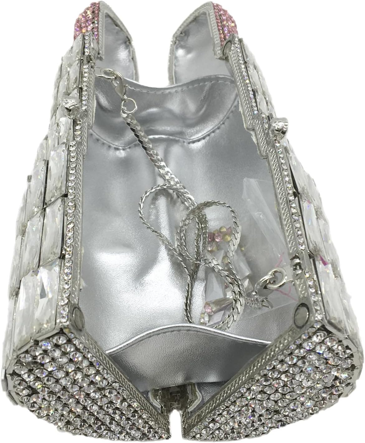 DJBM Women Lipstick Rhinestone Crystal Clutch Cocktail Prom Purse Handbag Diamond Evening Clutches for Party and Wedding