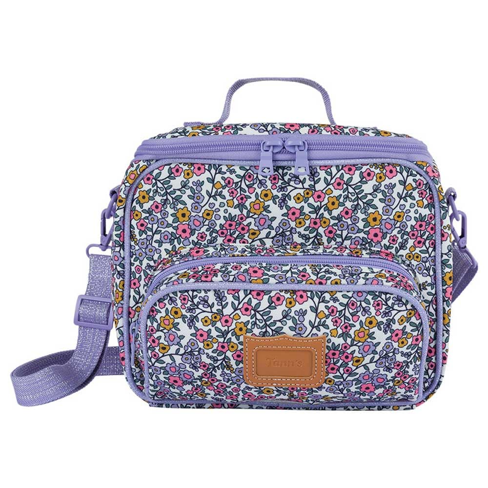 Tann's - Sac Repas Isotherme May Multicolore - Imprimé Fleuri Lavande - Lunch Box goûter avec bandoulière - Toutes Classes