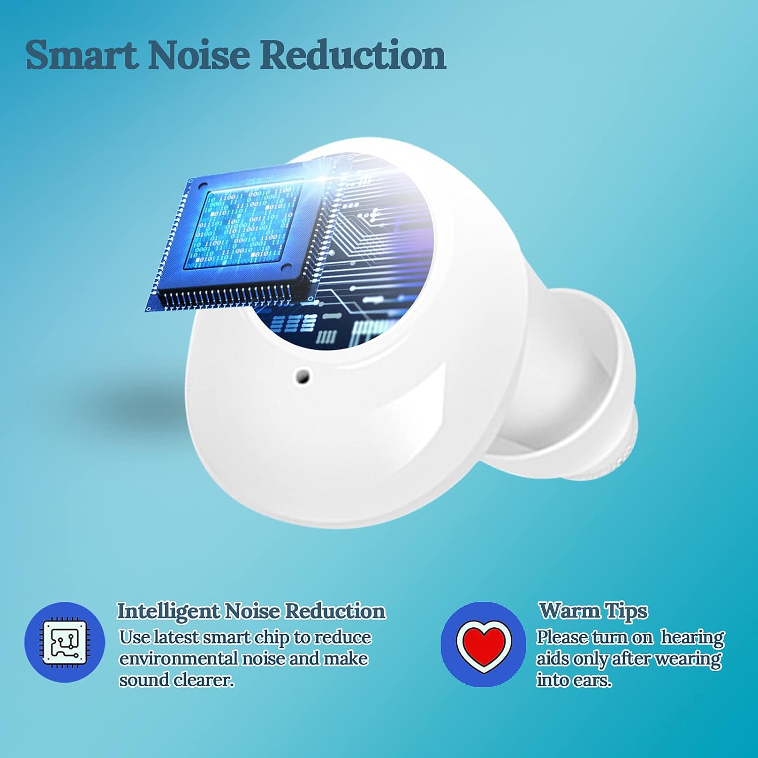 SHANLU Hearing Amplifier Aid Rechargeable Personal Sound Amplifiers Devices for Seniors, Inner-Ear Hearing aids,TV,2-Pack with Charging Box (White) : Health & Household