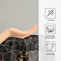 Vista 4 de Giwawa Juego de 2 toallas de mano de mármol negro con hojas modernas, suaves, toalla decorativa fina para la punta de los dedos para baño, gimnasio