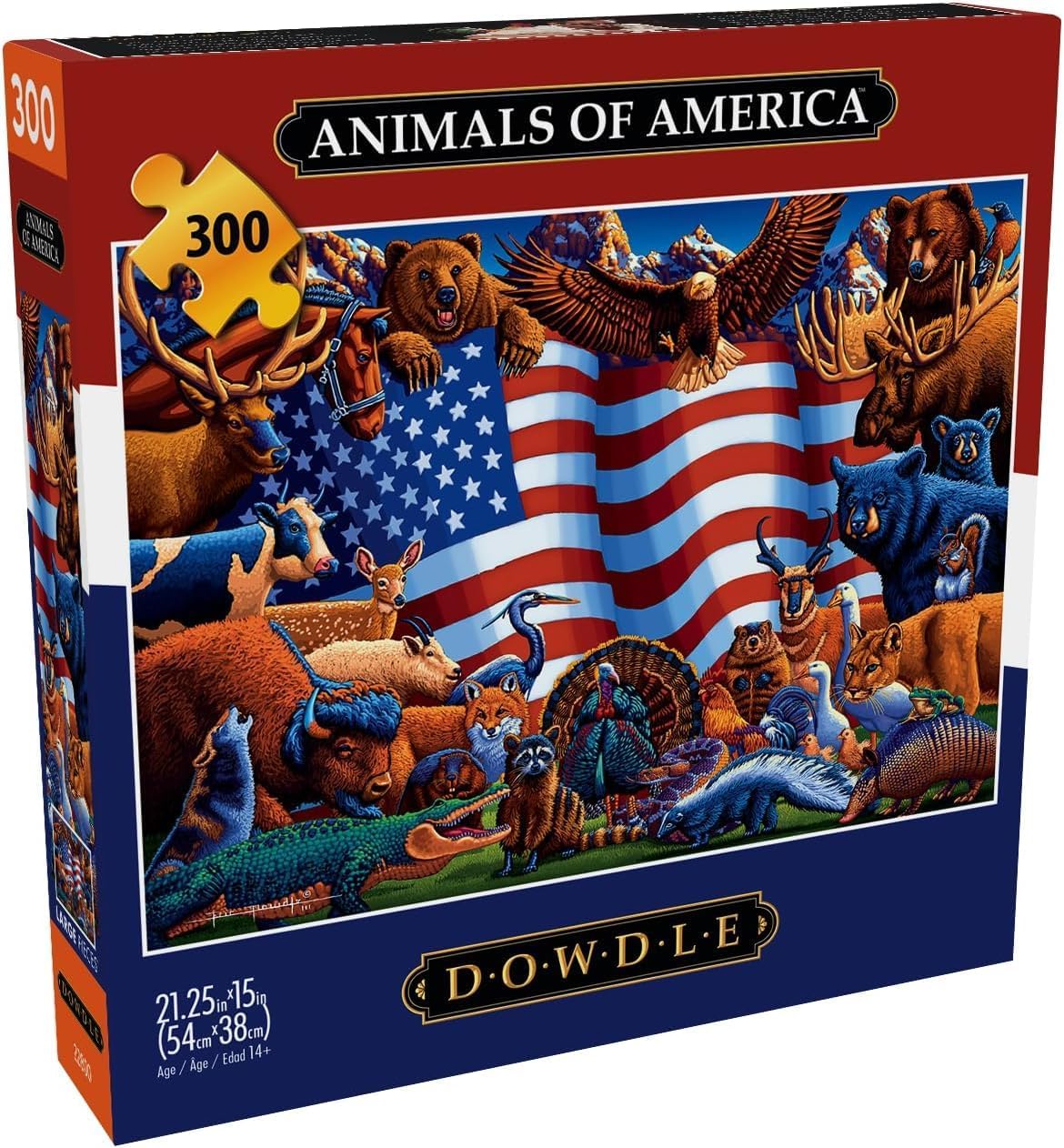 Buffalo Games - Eric Dowdle - Animals of America - 300 Piece Jigsaw Puzzle for Adults -Challenging Puzzle Perfect for Game Nights - Finished Size is 21.25 x 15.00