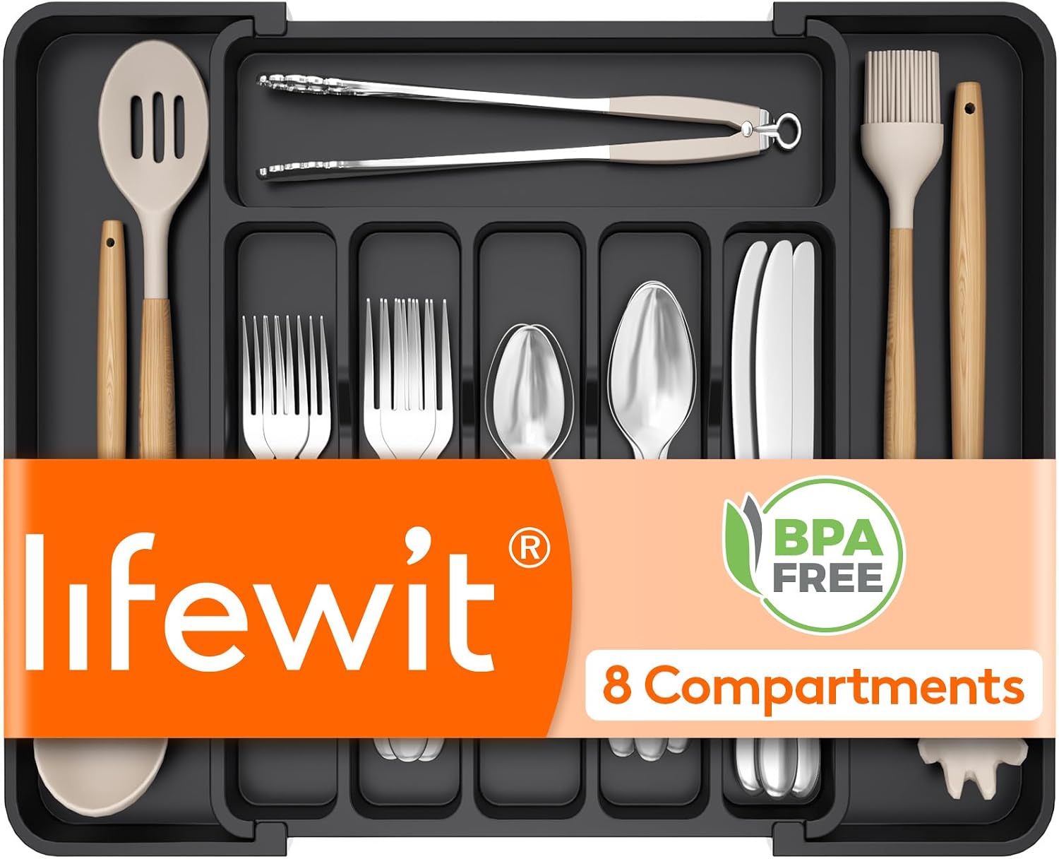 Lifewit Expandable Silverware Drawer Organizer for Kitchen