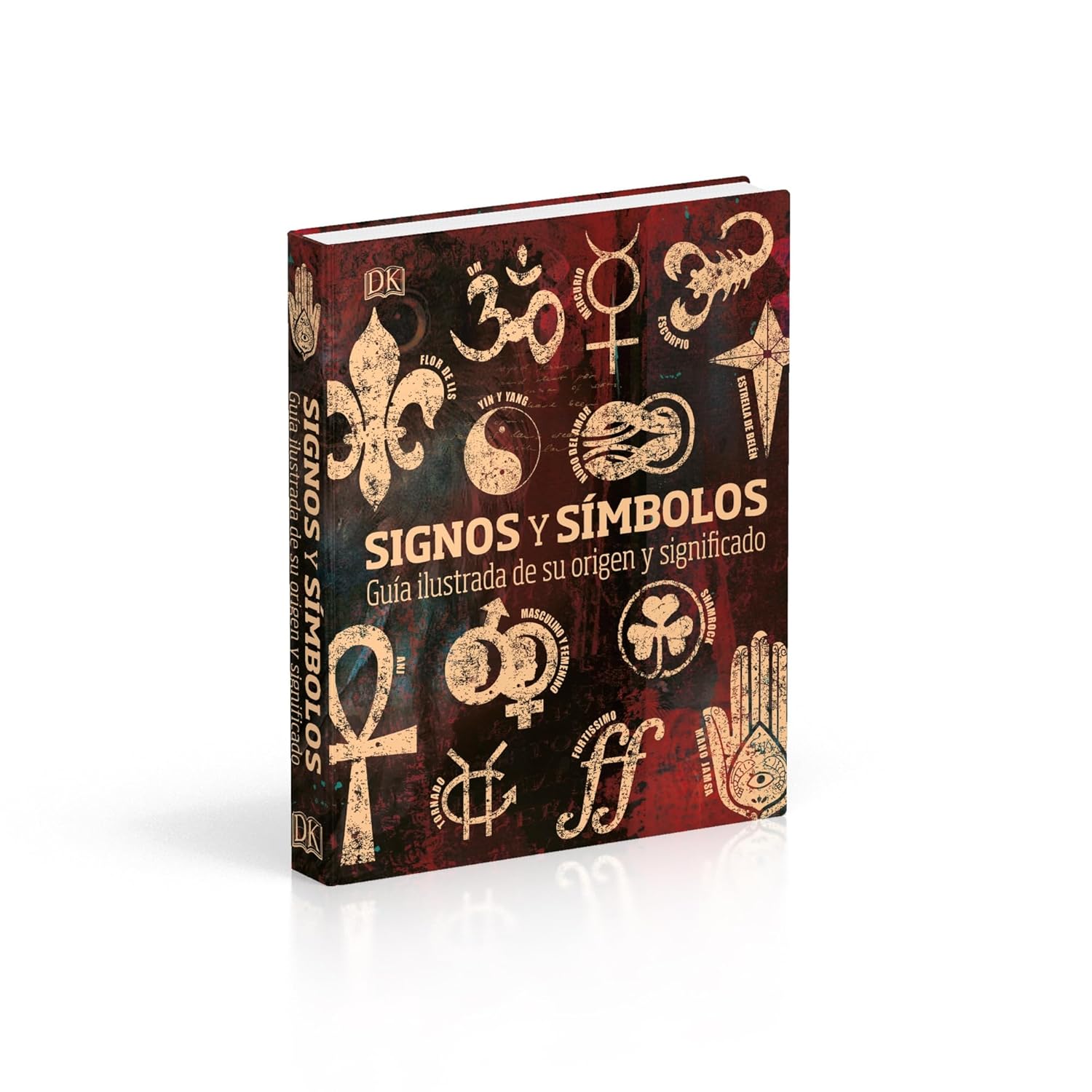 Açılı view of the Signs and Symbols book, showing its spine and cover design.