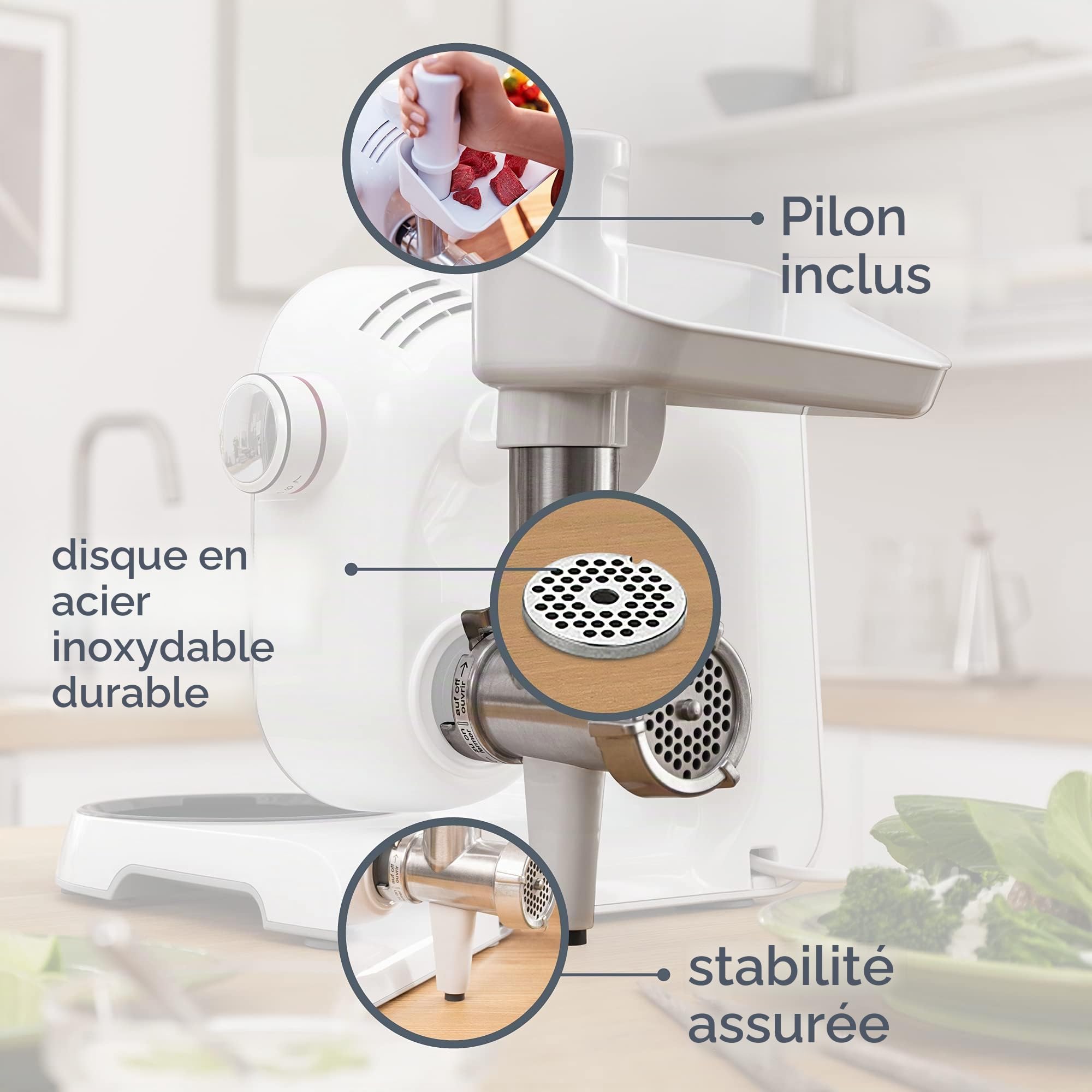 Bosch MUZ5FW1 - Accessoire hachoir à viande, Durable, facile à nettoyer