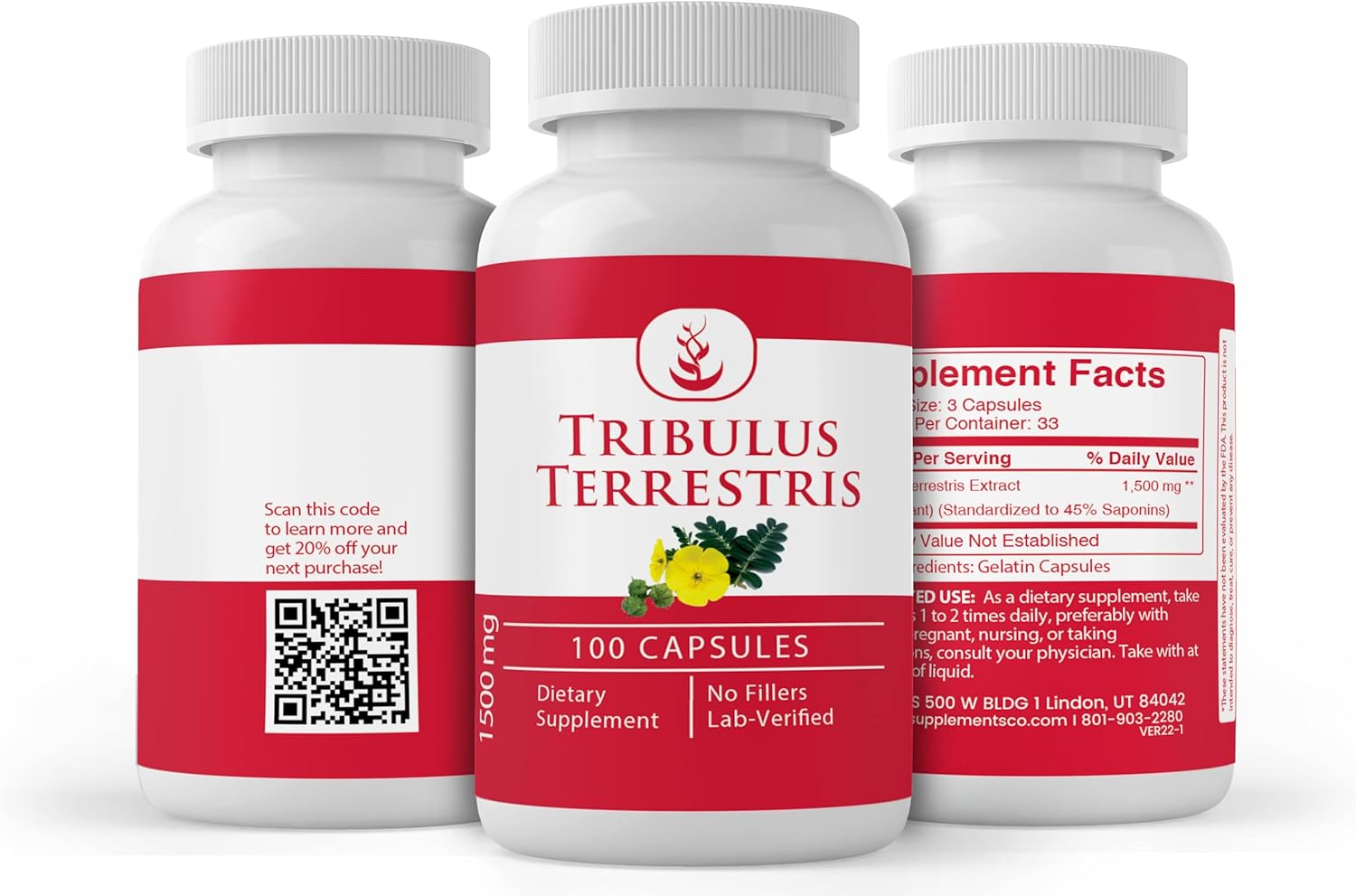 Pure Original Ingredients Tribulus Terrestris (100 Capsules) Always Pure, No Additives Or Fillers, Lab Verified : Health & Household