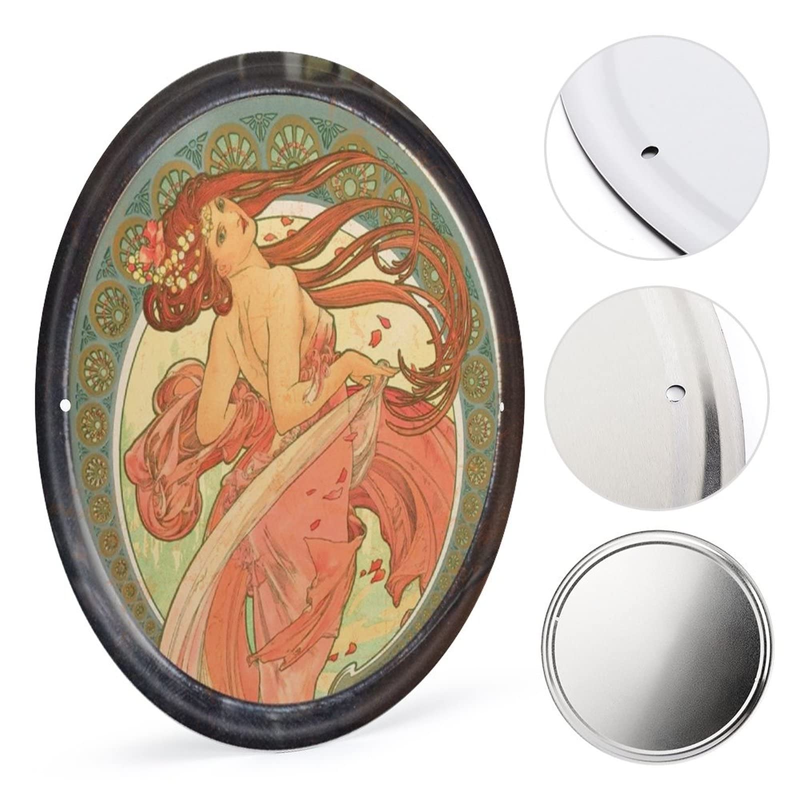 Amazon.com: Allijune Alphonse Mucha Tin Sign, Long Flowing Hair