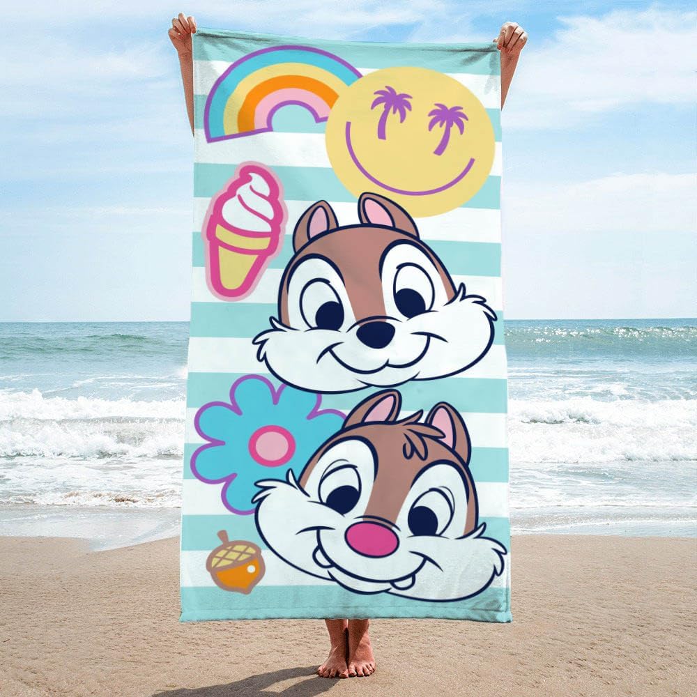 Disney Chip & Dale Bath Pool Beach Towel - Kids Super Soft & Absorbent 100% Cotton Towel, Measures 28 x 58